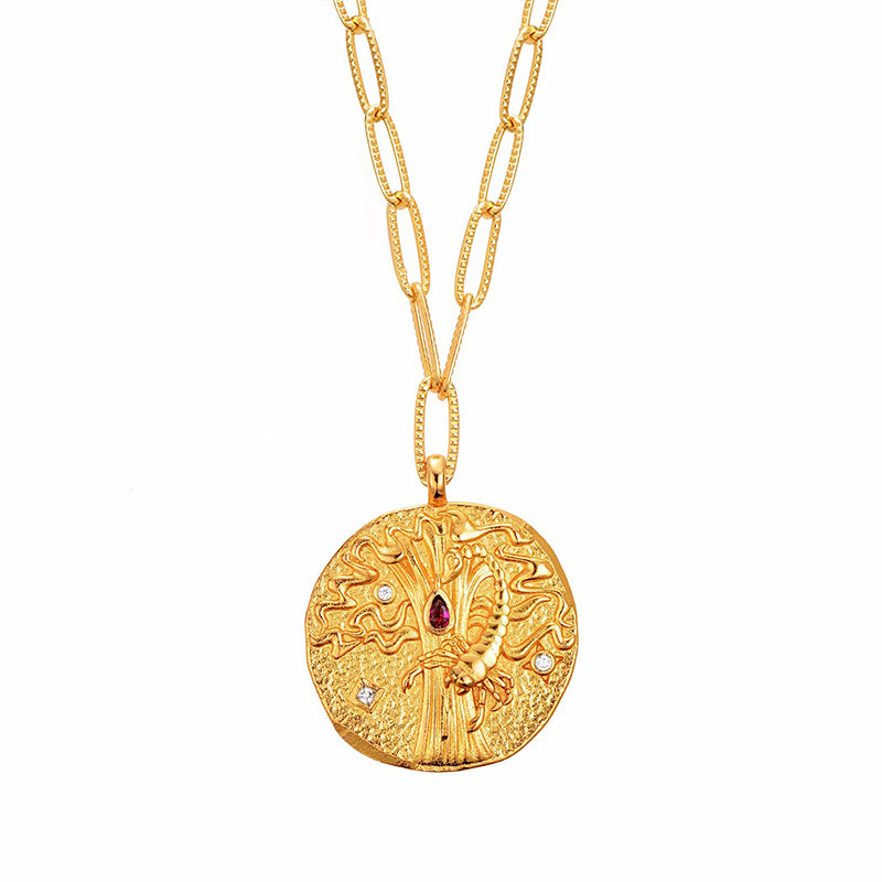 12 CONSTELLATIONS Scorpio double-sided customized coin necklace