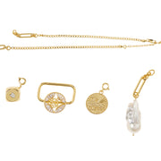 Fortune Unfolds Dice Carriage Coin Baroque Pearl Necklace Y-shaped Chain (Detachable)