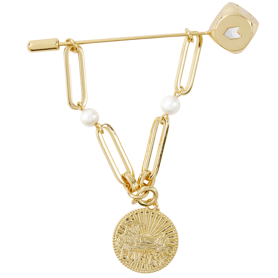 Fortune Unfolds Dice carriage brooch (detachable)
