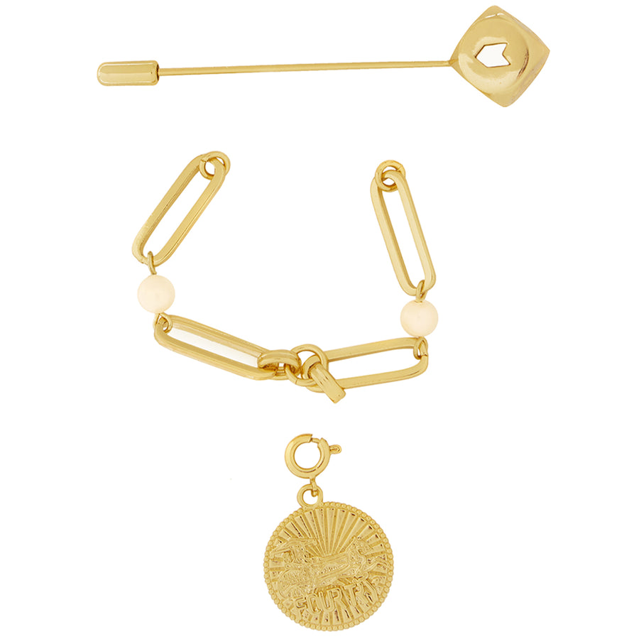 Fortune Unfolds Dice carriage brooch (detachable)