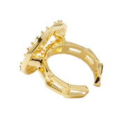 Fortune Unfolds Bamboo Chain Round Open Ring