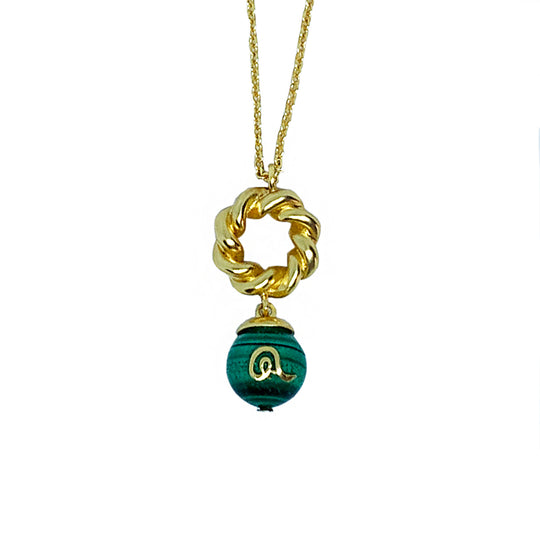 REBORN 'Air' Oracle Bone Malachite Customized Necklace