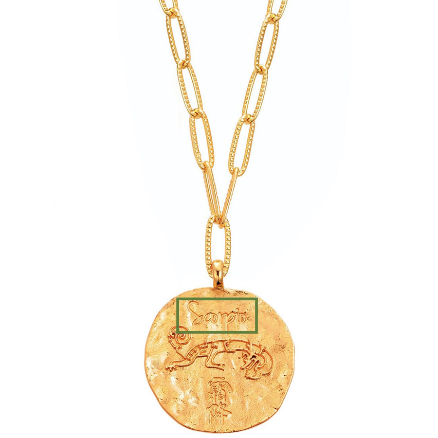 12 CONSTELLATIONS Scorpio double-sided customized coin necklace
