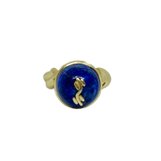 REBORN 'Water' Oracle Bone Lazurite Customized Open Ring
