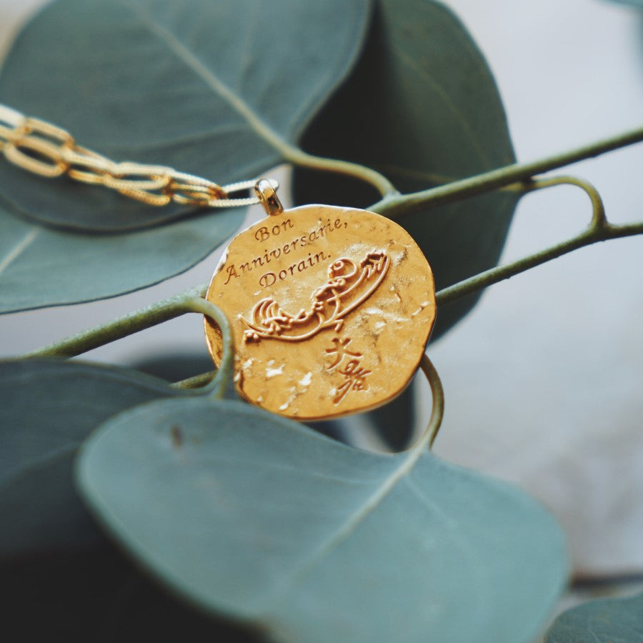 12 CONSTELLATIONS Leo double-sided customized coin necklace