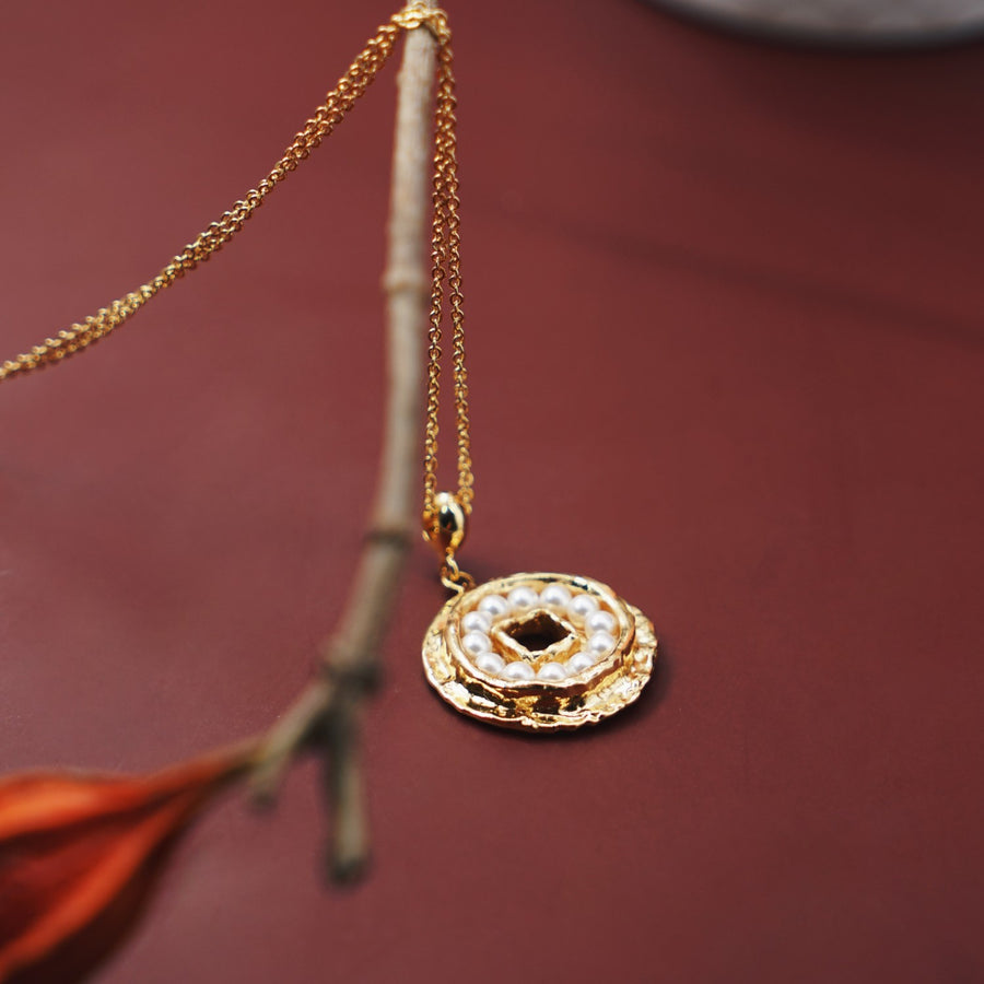 Pearls of Fortune 18K Gold Plated Pearl Pendant Necklace