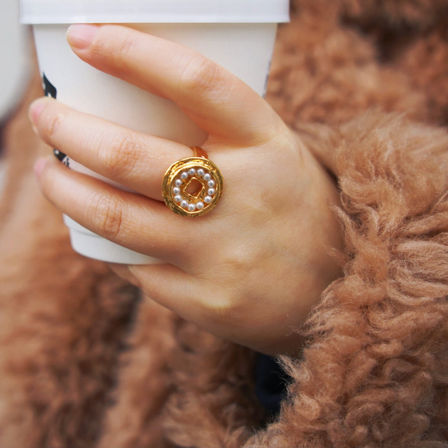 Pearls of Fortune 18K Gold Plated Pearl Ring