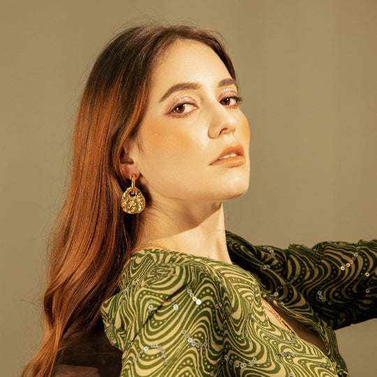 FLYING BIRD LOVE ODYSSEY 18K Gold Plated Ancient Bronze Phoenix Coin Drop Earrings