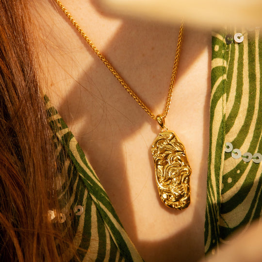 FLYING BRID LOVE ODYSSEY 18K Gold Plated ancient Bronze Bird Coin Necklace