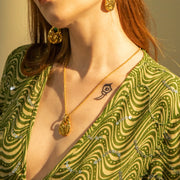FLYING BIRD LOVE ODYSSEY 18K Gold Plated ancient Bronze Phoenix Coin Necklace