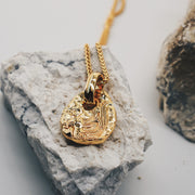 FLYING BIRD LOVE ODYSSEY 18K Gold Plated ancient Bronze Phoenix Coin Necklace