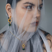 REBORN 'Air' Oracle Bone Malachite Customized Earrings & Ear Clips