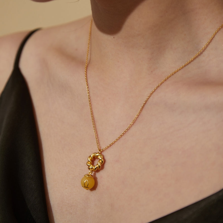 REBORN 'Earth' Oracle Bone Amber Customized Necklace
