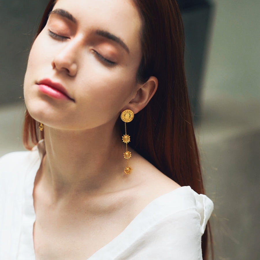 TAROT Sun Sunflower Drop Earrings