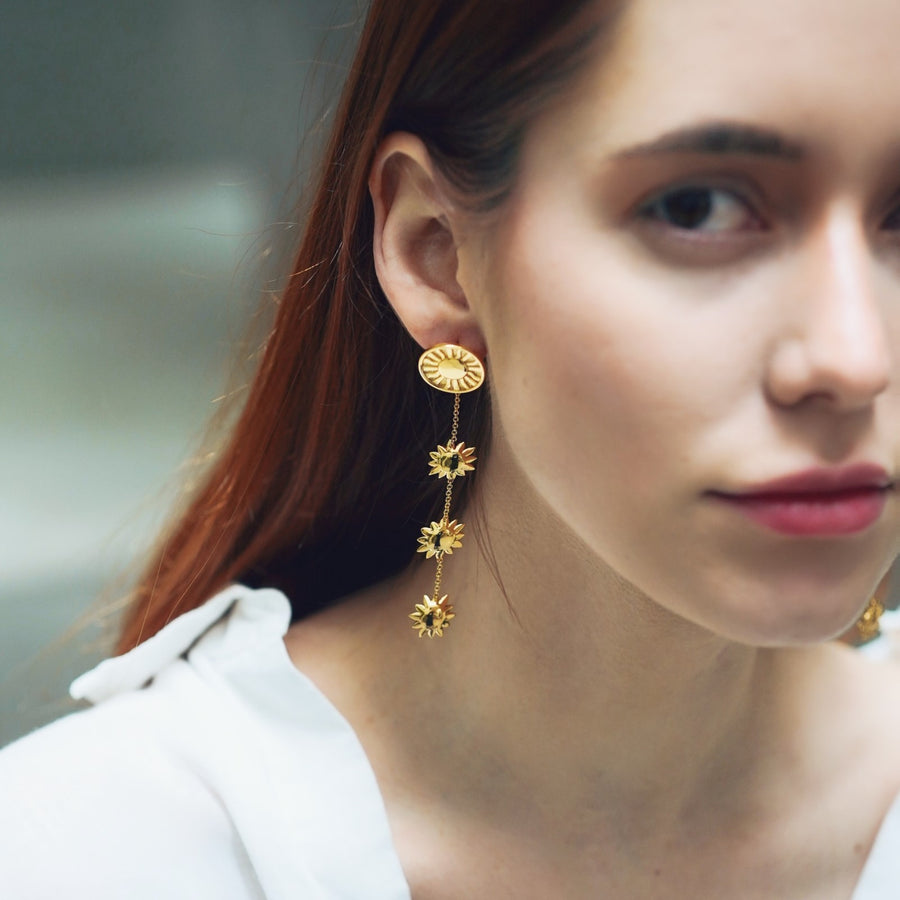 TAROT Sun Sunflower Drop Earrings