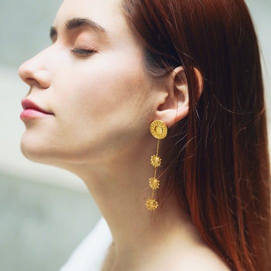TAROT Sun Sunflower Drop Earrings