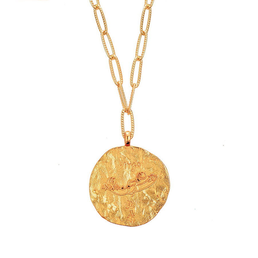 12 CONSTELLATIONS Virgo double-sided customized coin necklace