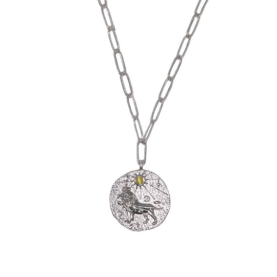 12 CONSTELLATIONS Leo double-sided customized coin necklace