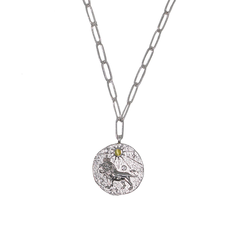 12 CONSTELLATIONS Leo double-sided customized coin necklace