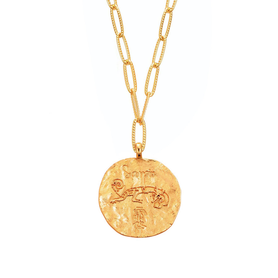 12 CONSTELLATIONS Scorpio double-sided customized coin necklace