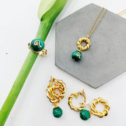 REBORN 'Air' Oracle Bone Malachite Customized Earrings & Ear Clips