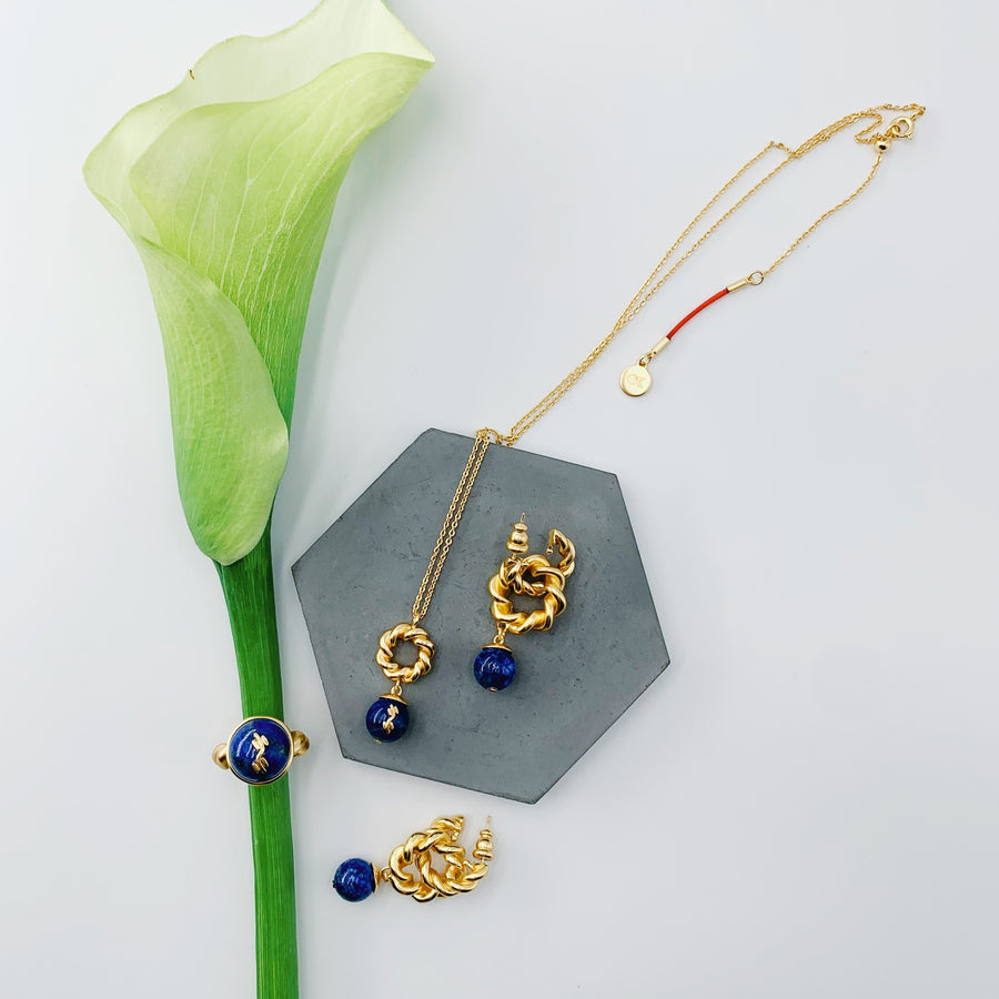 REBORN 'Water' Oracle Bone Lazurite Customized Necklace