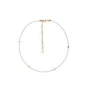 Evil Eye Moon & Heart Gold Vermeil Choker Necklace & Bracelet, Crystal Protection Jewelry