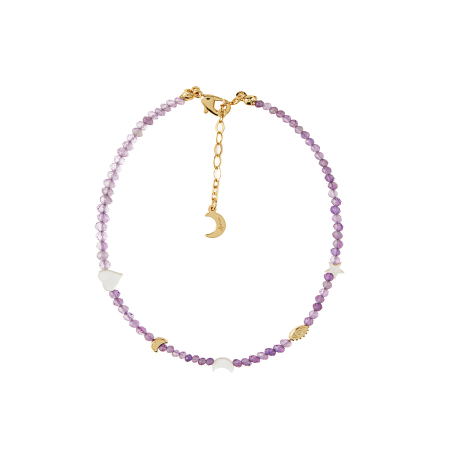 Daughter of Ra God Evil eye Color Crystal Anklet