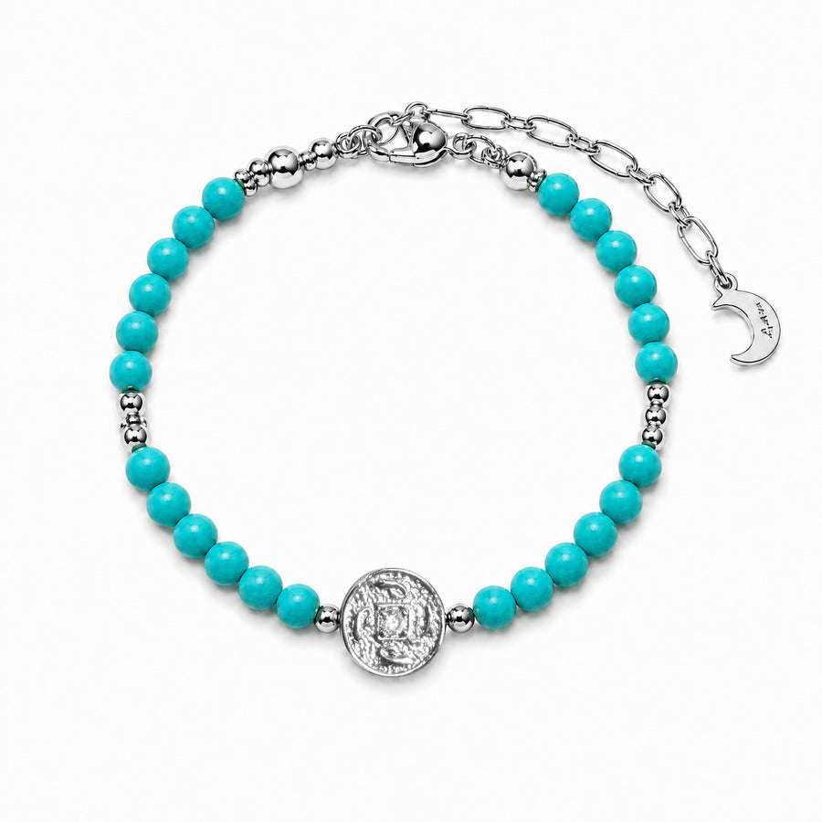Lotus Within · 18K Gold Vermeil / Rhodium Plated Sterling Silver As You Wish Turquoise Beaded Bracelet