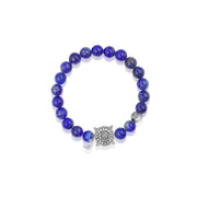 「Three Charms」 Sundial &Lotus&The endless love knot Lapis beaded bracelet