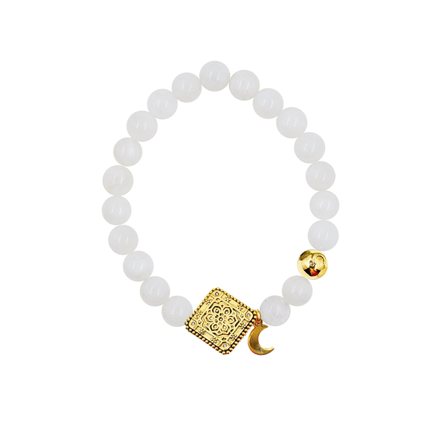 Bo Re Yan「 Bo」 20K gold-plated Crystal Moonstone beaded bracelet