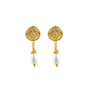 「Three Charms」 Venus Bound the endless love knot drop pearl pendant earrings & ear clips