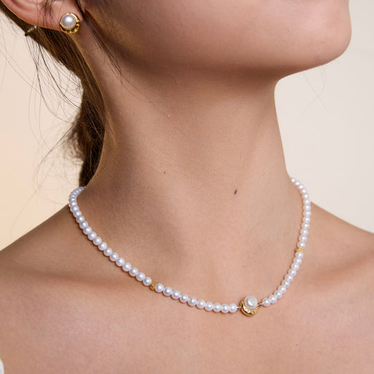 Moonlit Halo / Lunar Phase& Moon Pearl Necklace