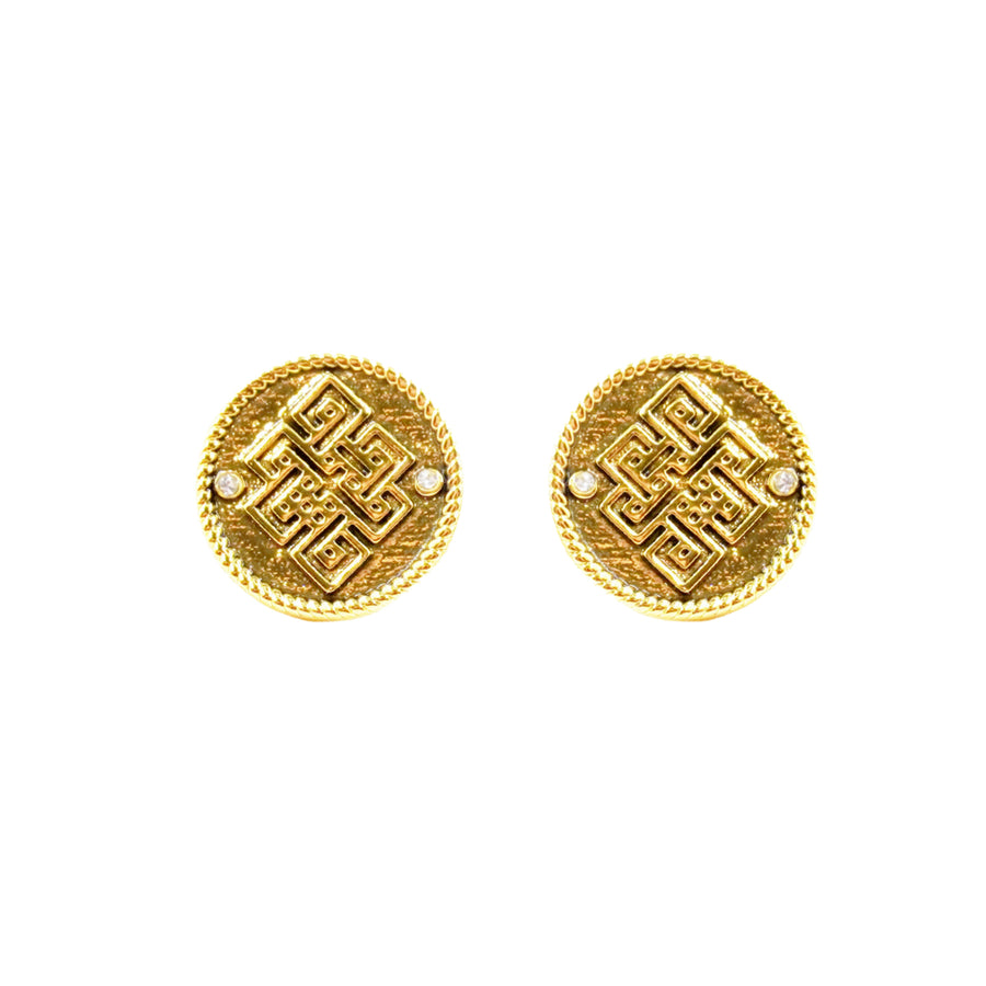 「Three Charms」Venus Bound the endless love knot simple stud earrings