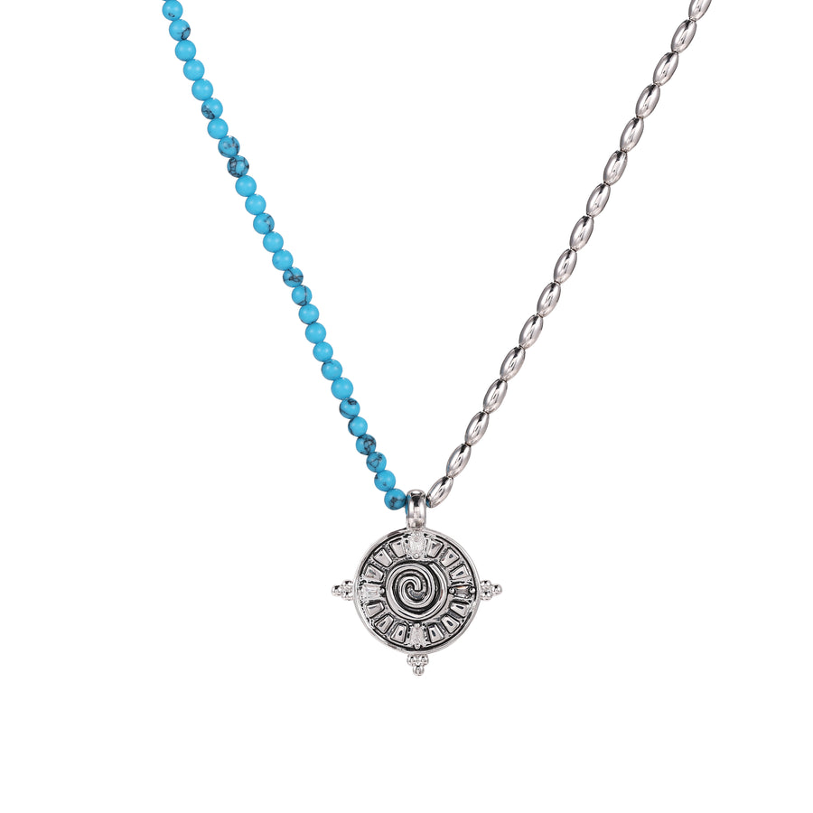 「Three Charms」Solar Meridian the sun crystle beaded necklace