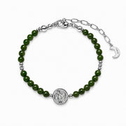 Lotus Within · 18K Gold Vermeil / Rhodium Plated Sterling Silver As You Wish Green Nephrite Jade Beaded Bracelet