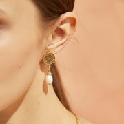 「Three Charms」 Venus Bound the endless love knot drop pearl pendant earrings & ear clips