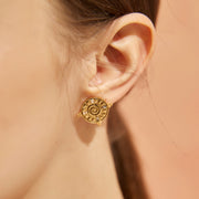 「Three Charms」Solar Meridian the endless love knot simple stud earrings