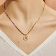 「Three Charms」 Venus Bound the endless love knot crystal beaded necklace