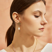 「Three Charms」 Venus Bound the endless love knot drop pearl pendant earrings & ear clips
