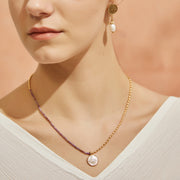 「Three Charms」 Venus Bound the endless love knot crystal beaded necklace