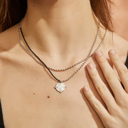 「Three Charms」Solar Meridian the sun crystle beaded necklace