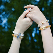 「Three Charms」 Sundial &Lotus& The endless love knot Citrine beaded bracelet