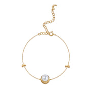 Moonlit Grace / Lunar Phase& Moon Minimalist Pearl Bracelet
