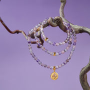 Five Elements「Super Seven」 Pendant 3 Layered Crystal Bracelet & Necklace