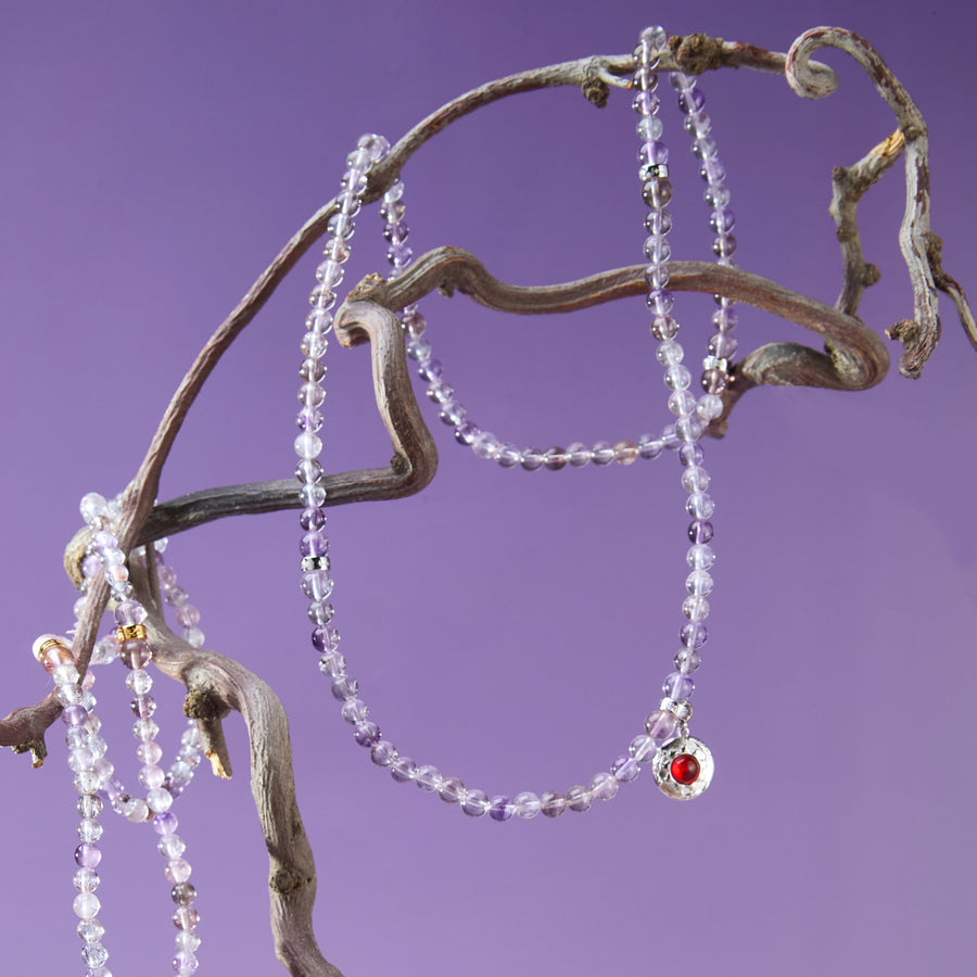 Five Elements「Super Seven」 Pendant 3 Layered Crystal Bracelet & Necklace