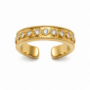 Lotus Within · 18K Gold Vermeil / Rhodium Plated Sterling Silver Starlight Dew Adjustable Open Ring