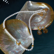 Moonlit Halo / Lunar Phase& Moon Pearl Necklace
