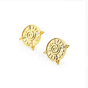 「Three Charms」Solar Meridian the endless love knot simple stud earrings