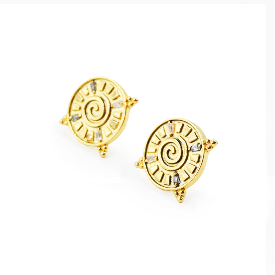 「Three Charms」Solar Meridian the endless love knot simple stud earrings
